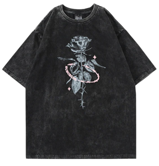 Get your hands on the thorn rose T shirt and express your love for vintage fashion!