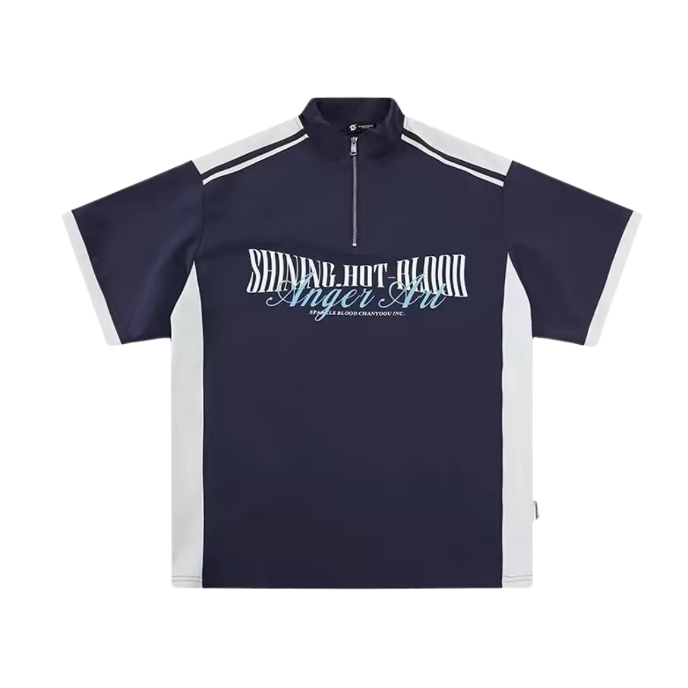 Retro Outdoor Stand Collar POLO Shirt