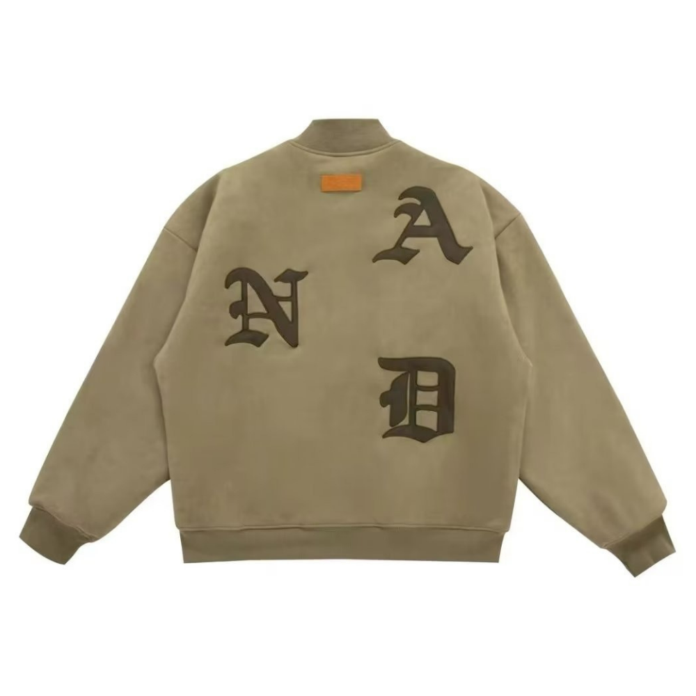 Vintage Patch Embroidered Suede Jacket
