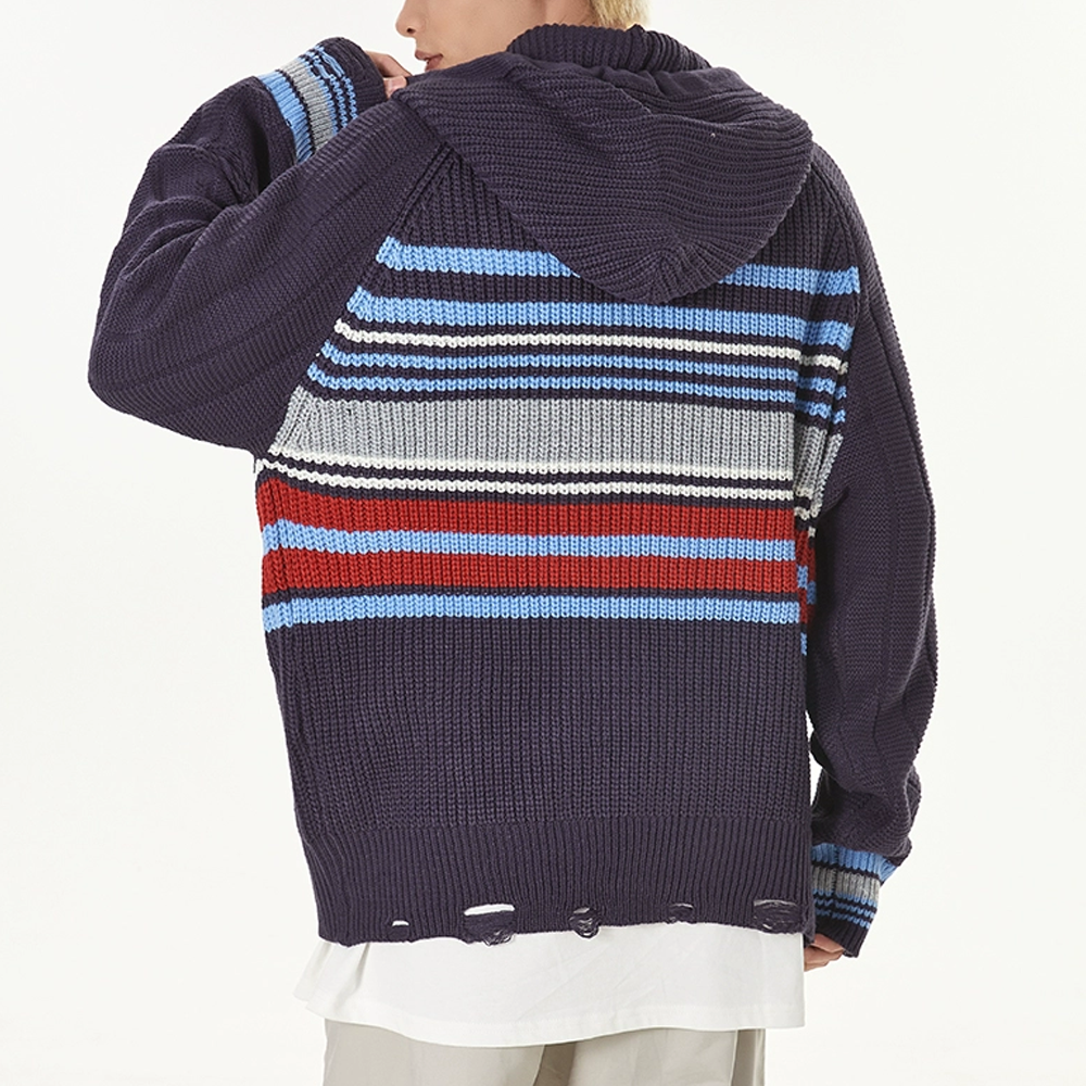 Preppy Striped Hooded Hoodies
