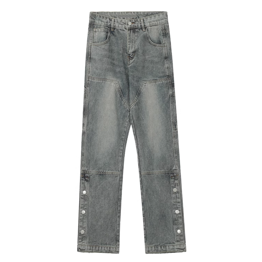 Street Button Panel Jeans