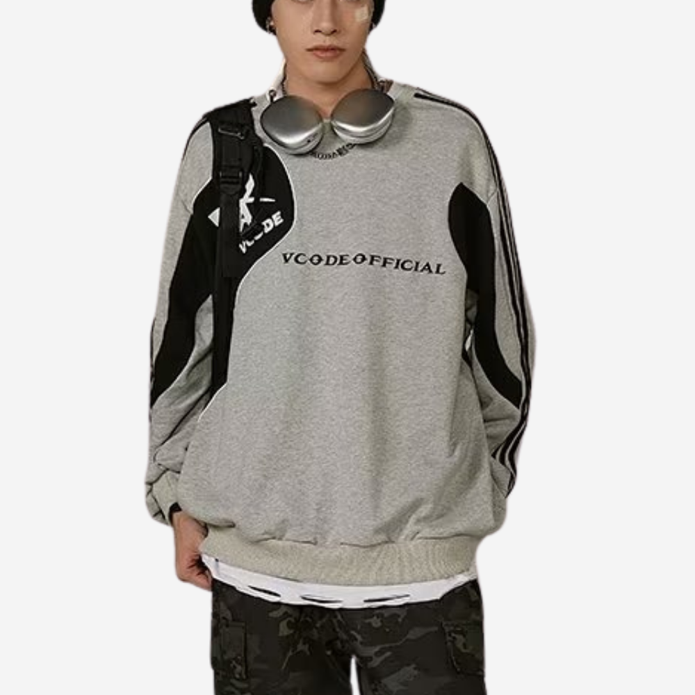 Patchwork Design Raglan Sleeve Sweatshirt