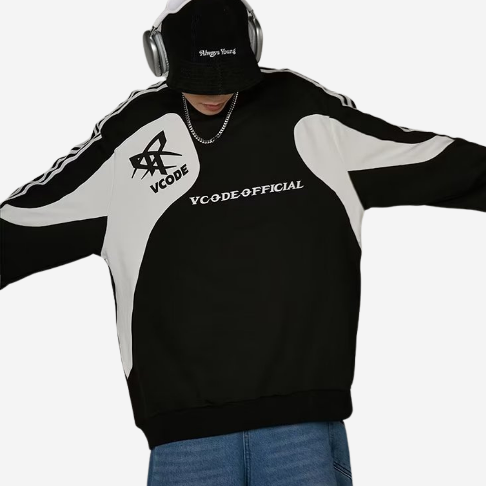 Patchwork Design Raglan Sleeve Sweatshirt