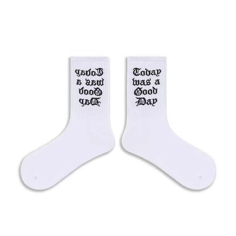 Unseen Echoes American Street Sanskrit Letter Socks