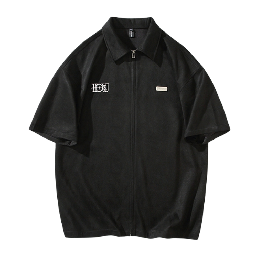 American Suede Reflective Lettering Shirt