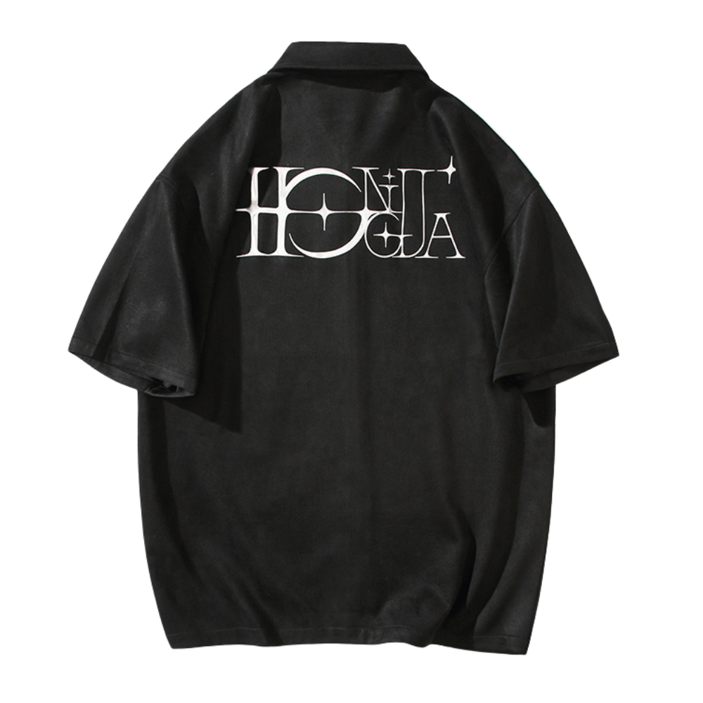 American Suede Reflective Lettering Shirt