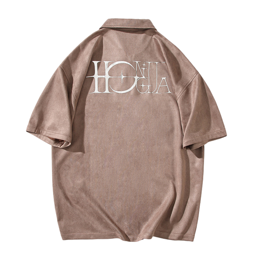 American Suede Reflective Lettering Shirt
