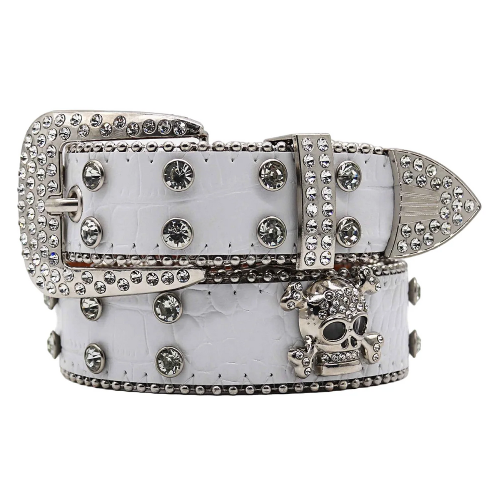 LoopStone Rhinestone Skull Belt