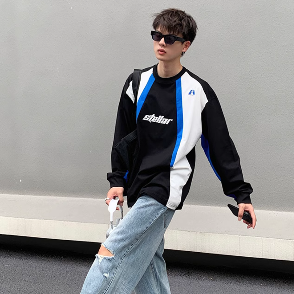 Heavy Breathable Contrast Sweatshirt