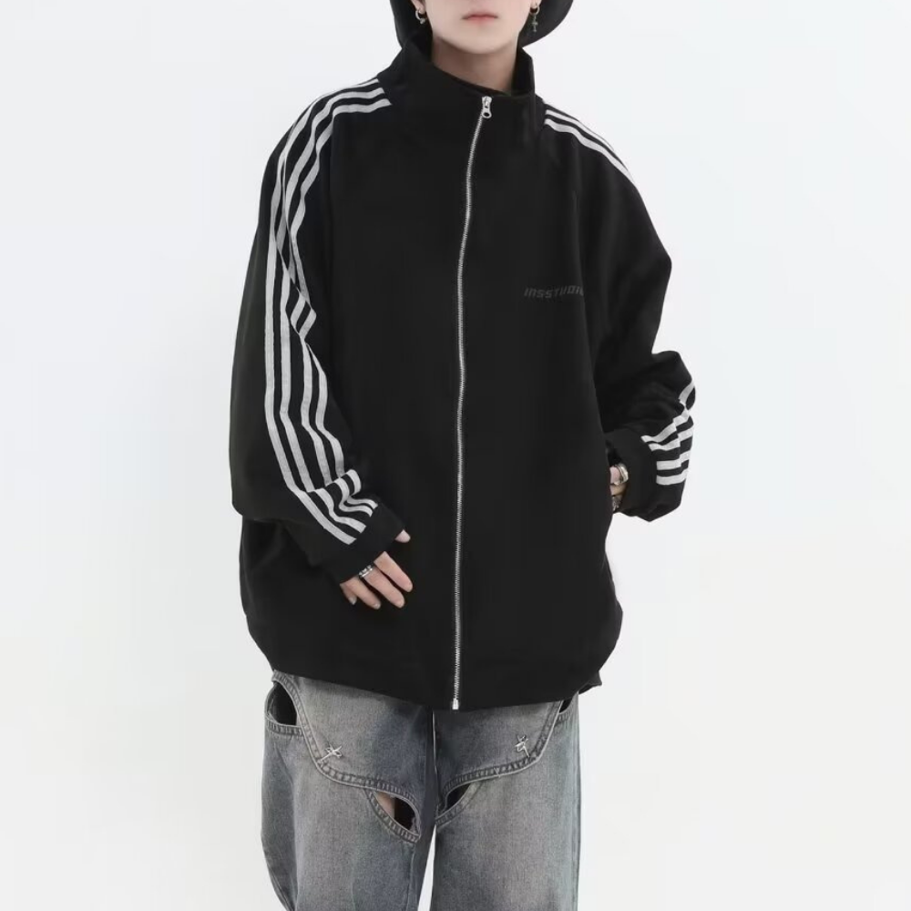 Regular Striped Suede Jacket