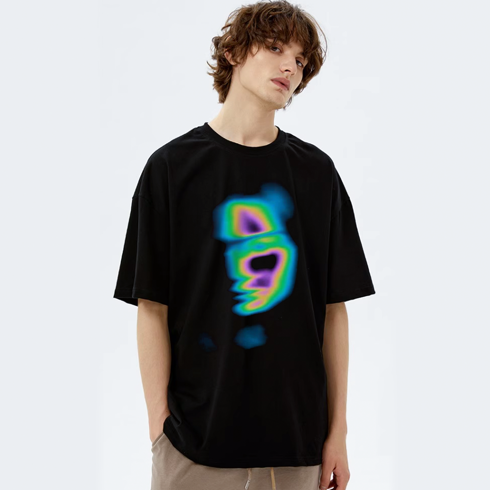 Retro Humanoid Energy Half Face T-Shirt