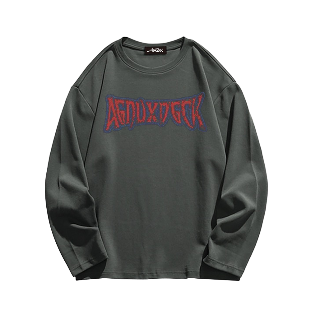 Vintage Bold Jesus Letter Graphic Long Sleeve Shirt