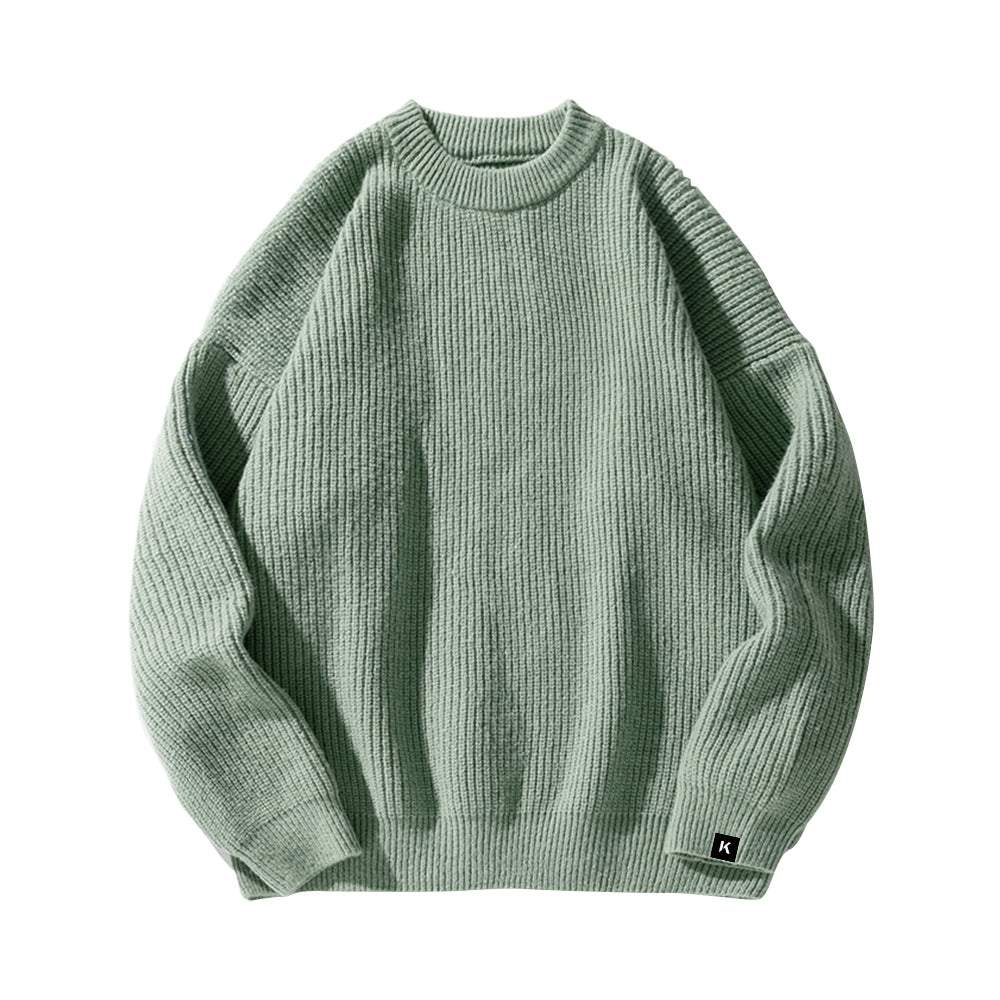 Japanese Thick Needle Pit Texture Solid Color Sweater