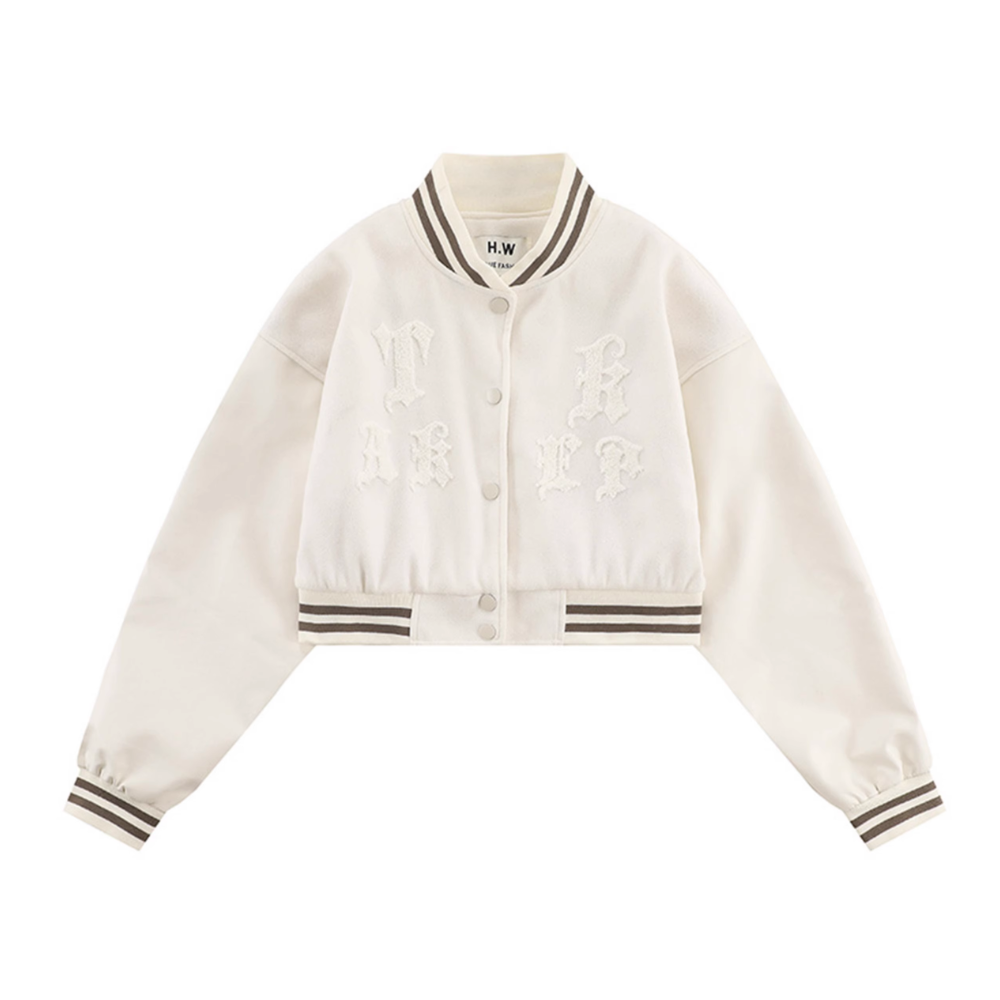 Vintage Gothic Lettering Flocked Jacket