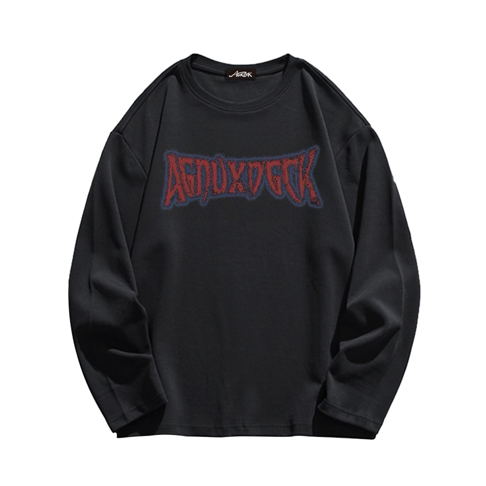 Vintage Bold Jesus Letter Graphic Long Sleeve Shirt