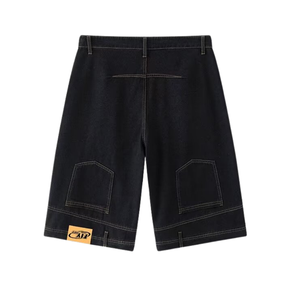 Retro Inverted Denim Shorts