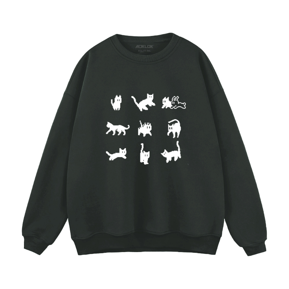 Black Cat Collection Print Sweatshirt