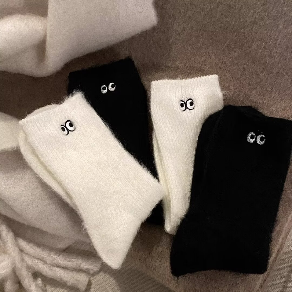 Fun Solid Color Eye Socks