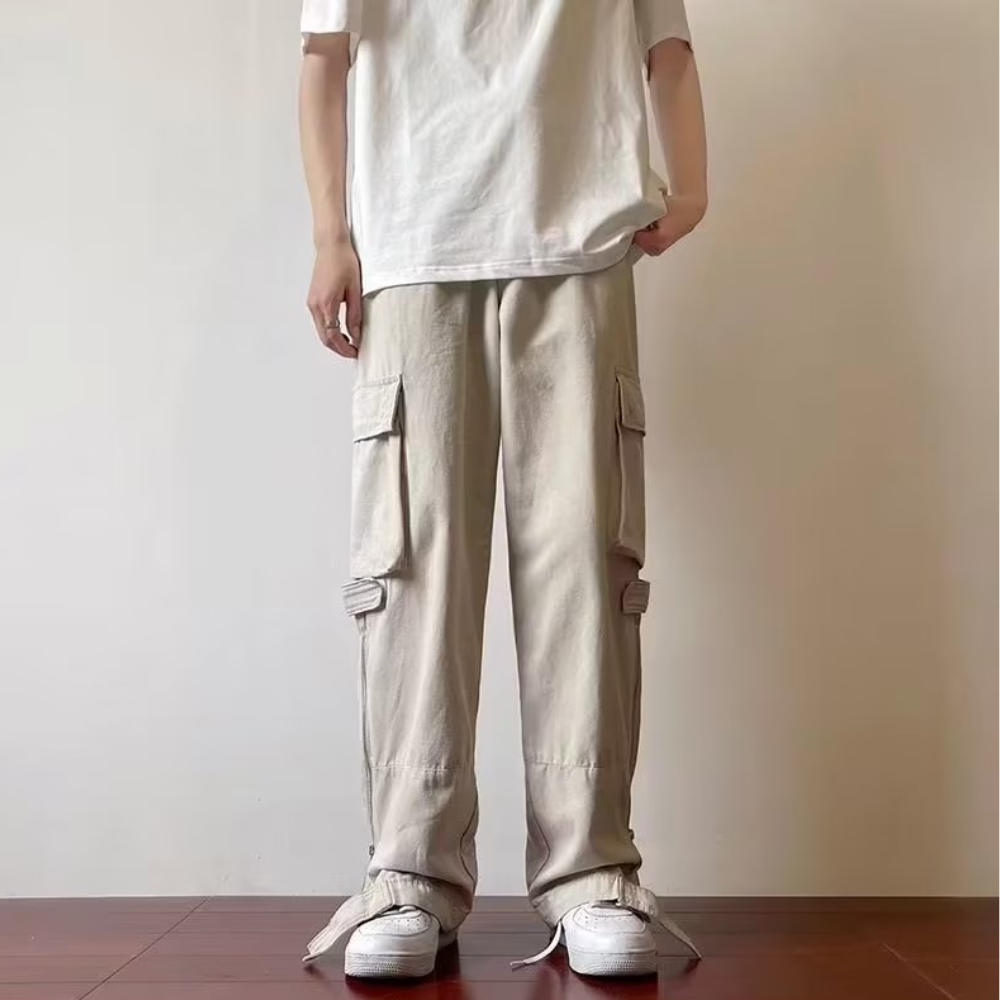 Casual Side Zip Cargo Pants