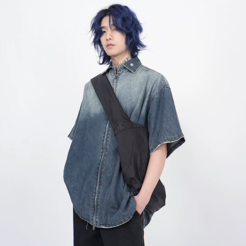 High Street Gradient Washed Denim Shirt