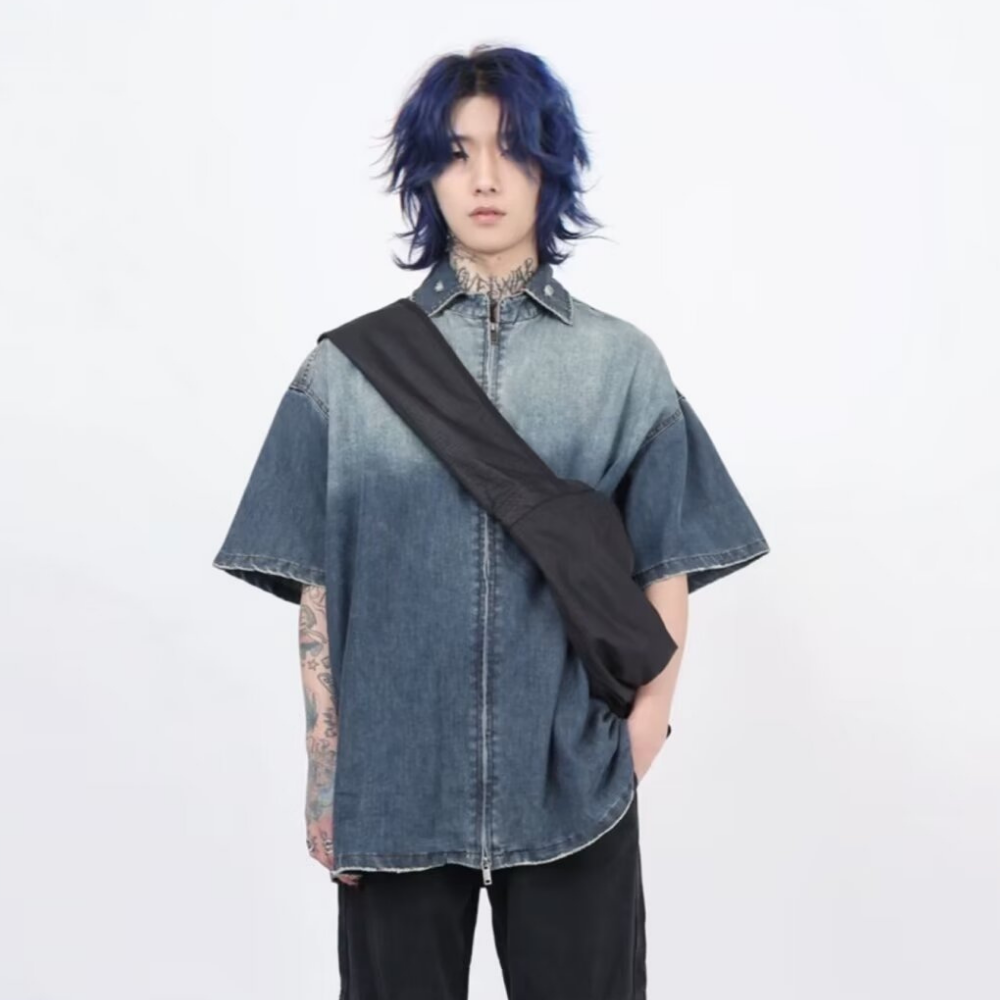 High Street Gradient Washed Denim Shirt