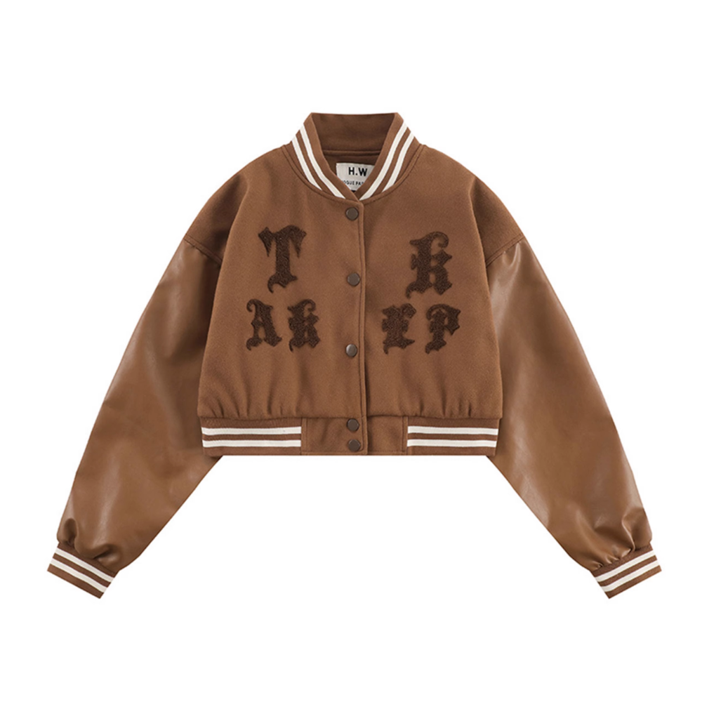 Vintage Gothic Lettering Flocked Jacket