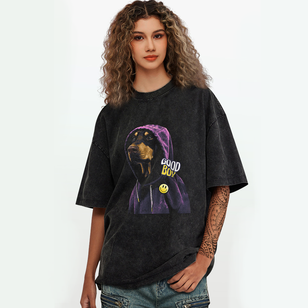 Cool Doberman Pinscher Washed T-Shirt