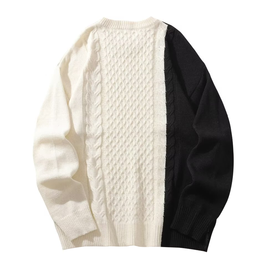 Colorblock Twist Knit Sweater