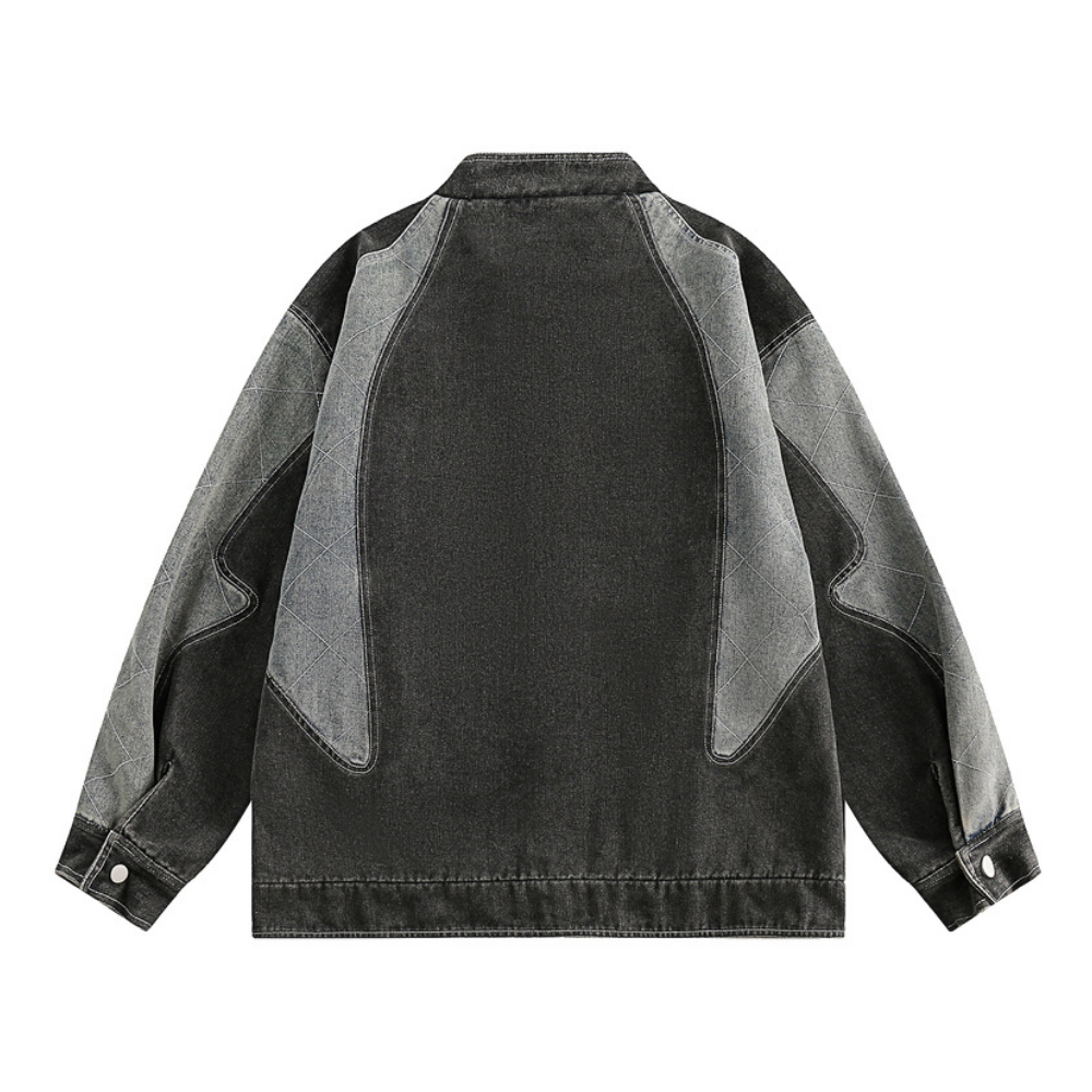 Motorcycle Patchwork Denim Jacket