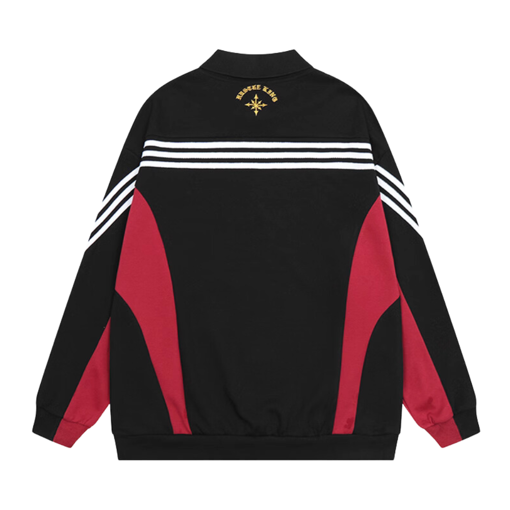 Street Color Contrast Embroidered Sweatshirt