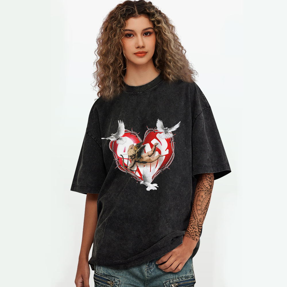 High Street Distressed Angel Washed T-Shirt