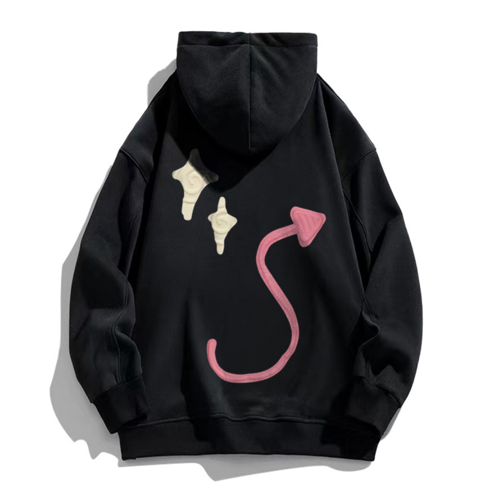 Dark Skull Star Print Hoodie