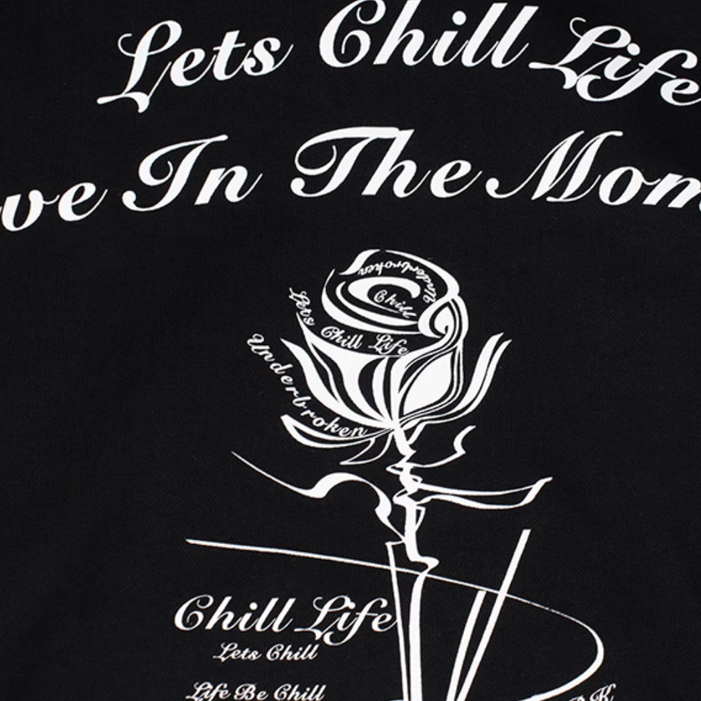 Retro Rose Lettering Hoodie