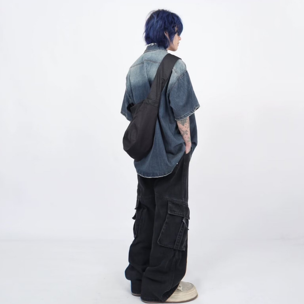 High Street Gradient Washed Denim Shirt