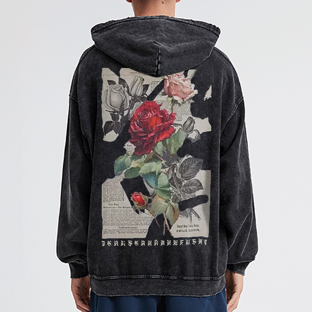 High Street Art Rose Washed Hoodie