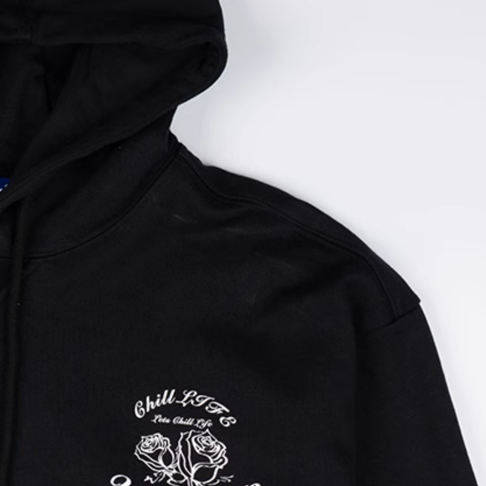 Retro Rose Lettering Hoodie