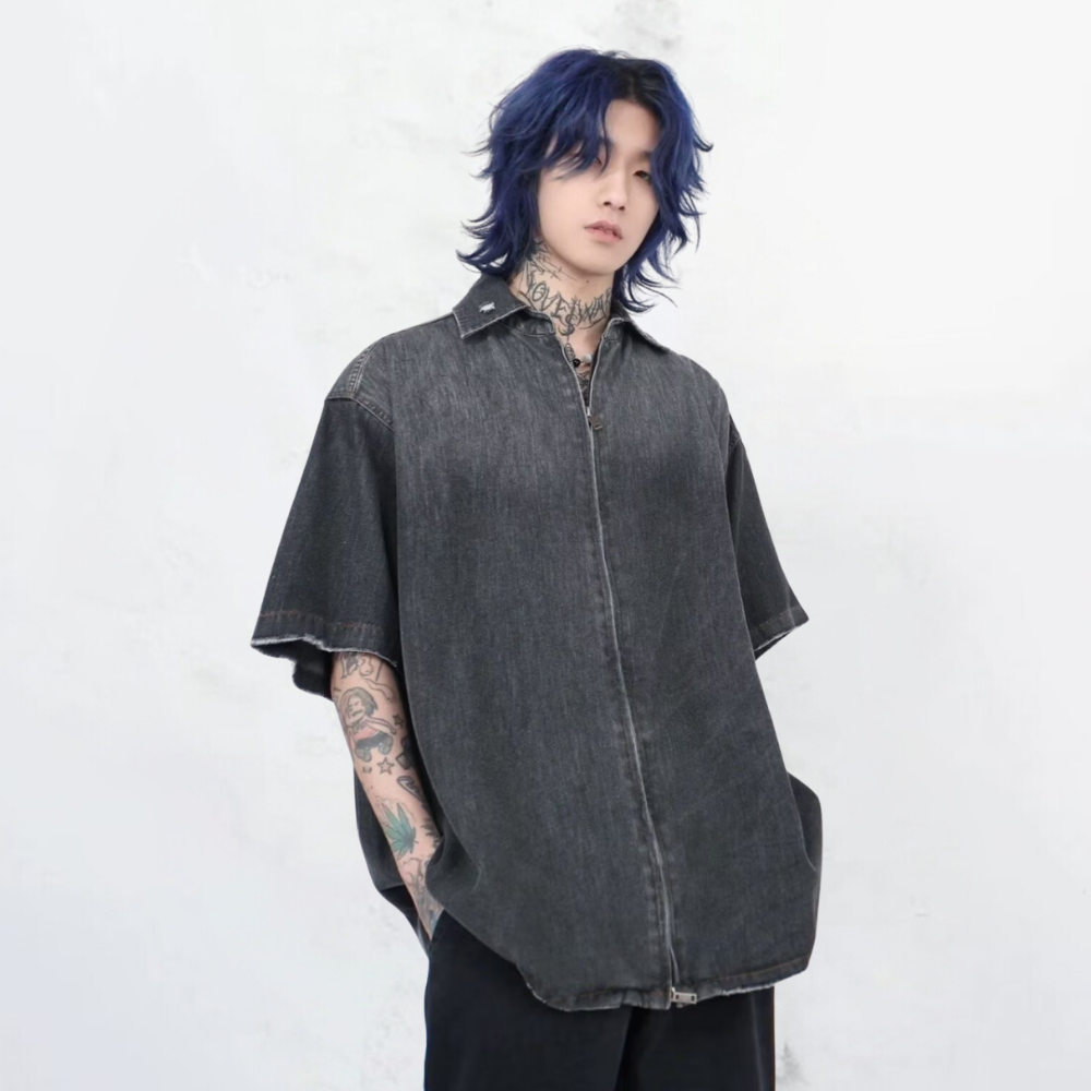 High Street Gradient Washed Denim Shirt