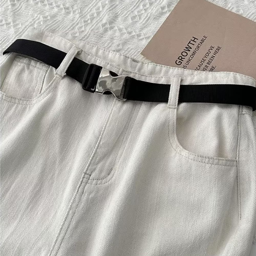 Simple Solid Color Auto Lock Belt