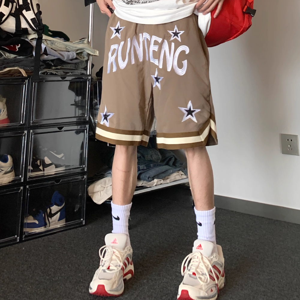 American Star Letter Embroidery Shorts