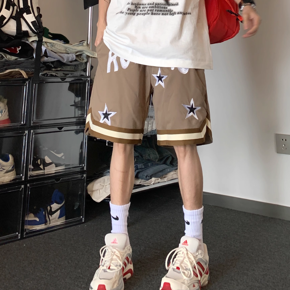 American Star Letter Embroidery Shorts