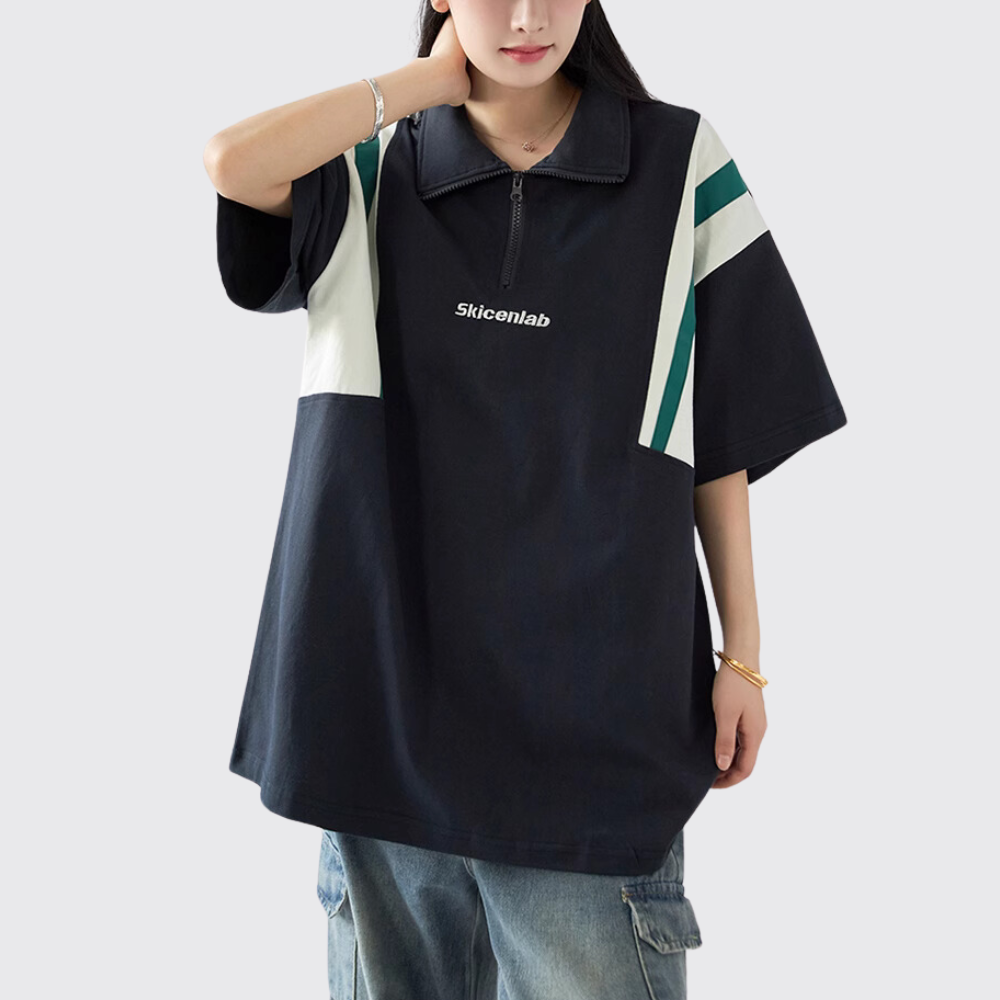 Japanese Contrast Color Polo T-Shirt