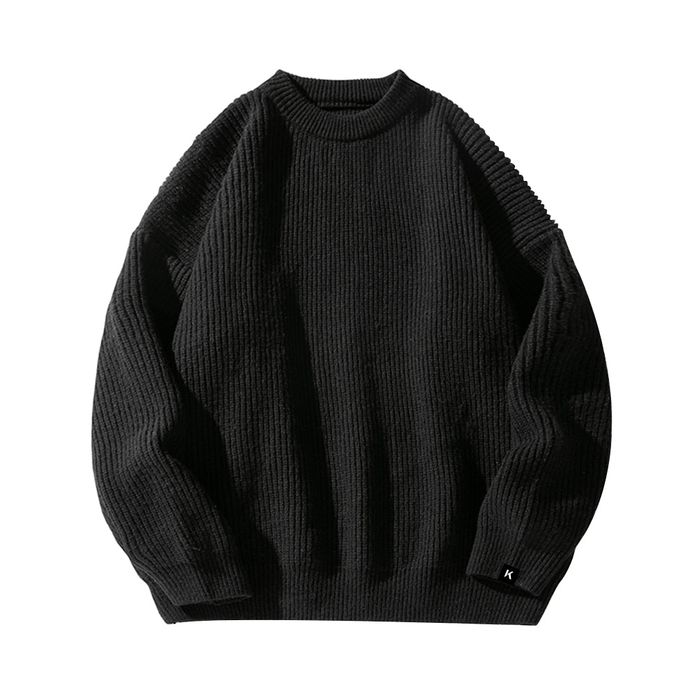 Japanese Thick Needle Pit Texture Solid Color Sweater