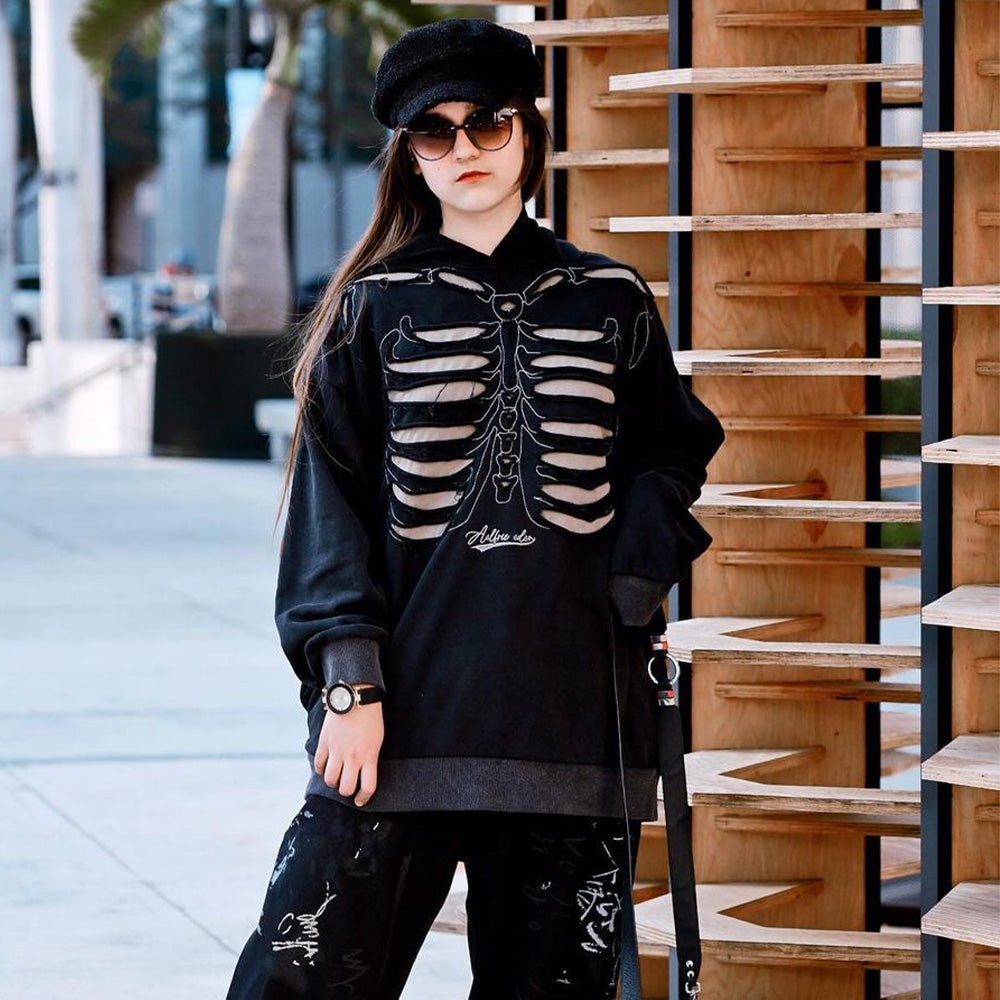 High Street Skeleton Washed Hoodie