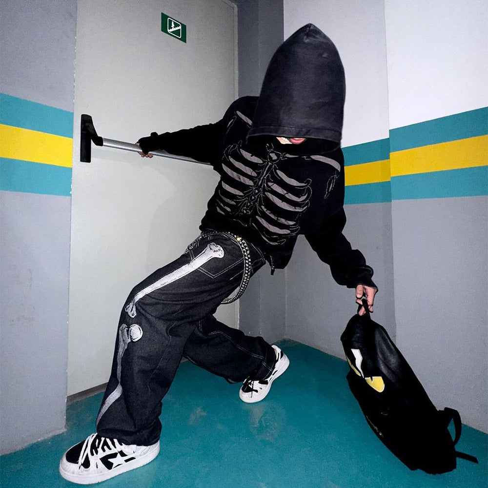 High Street Skeleton Washed Hoodie