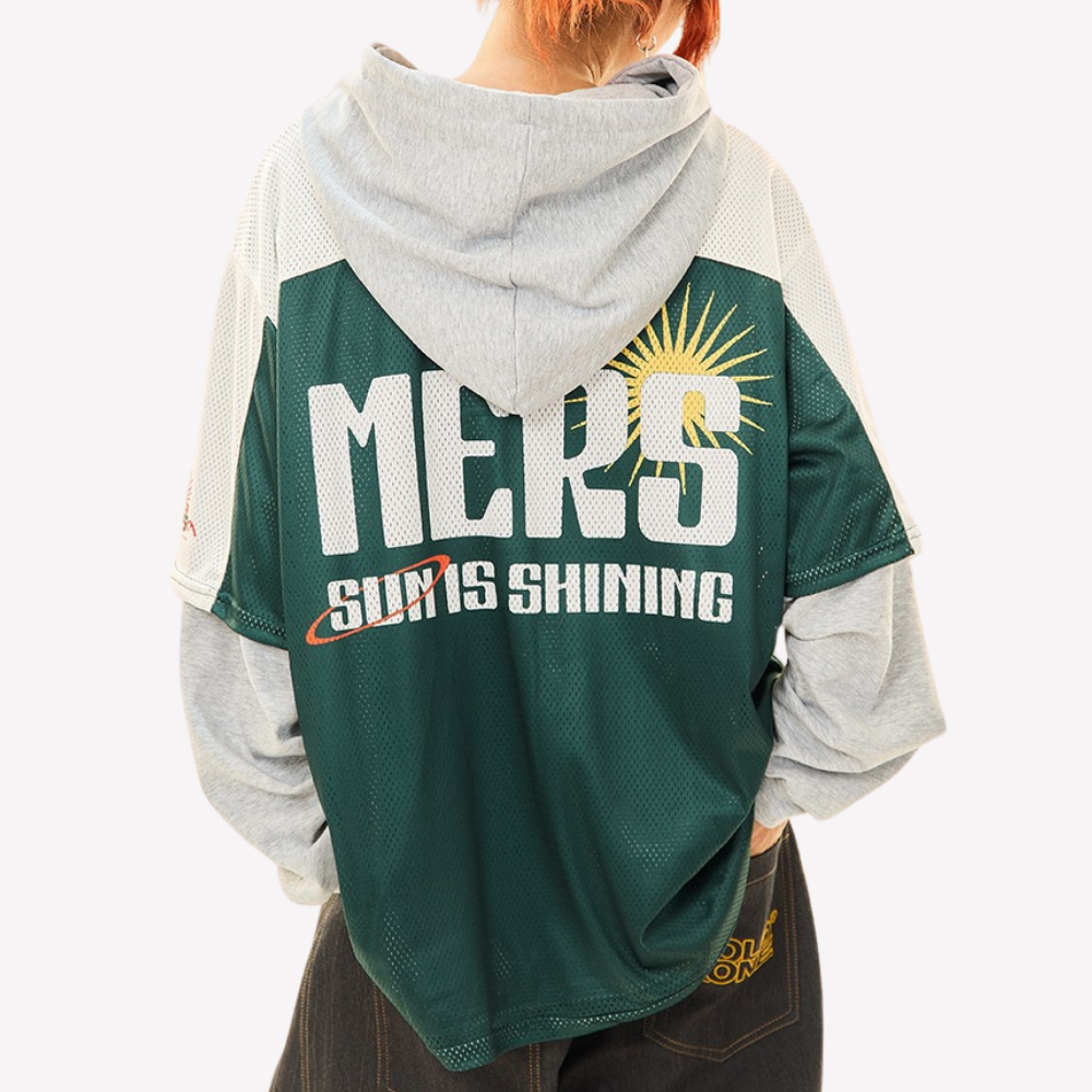 Sports Double Layer Mesh Hoodie