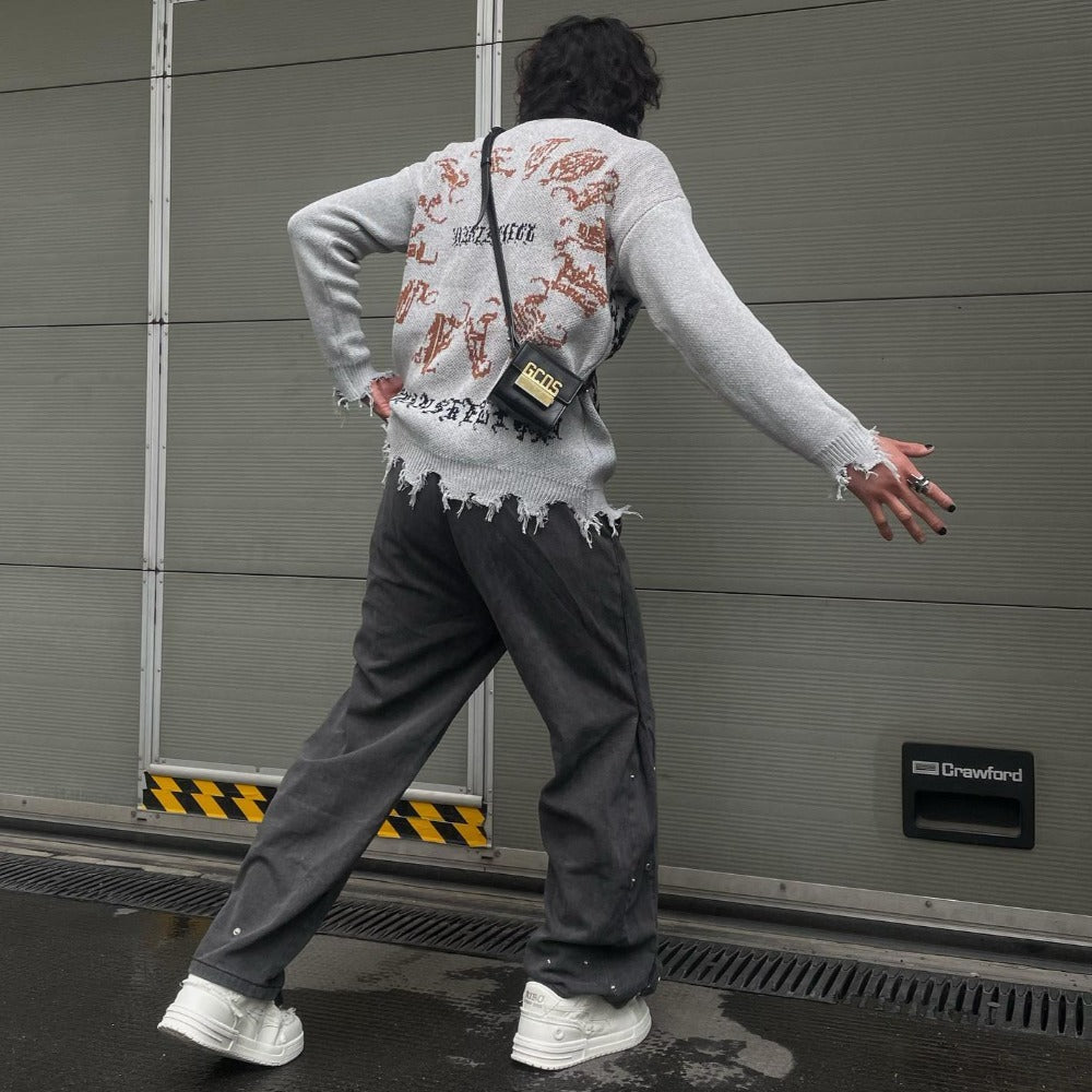 OOC' High Street Skeleton Embroidery Sweater