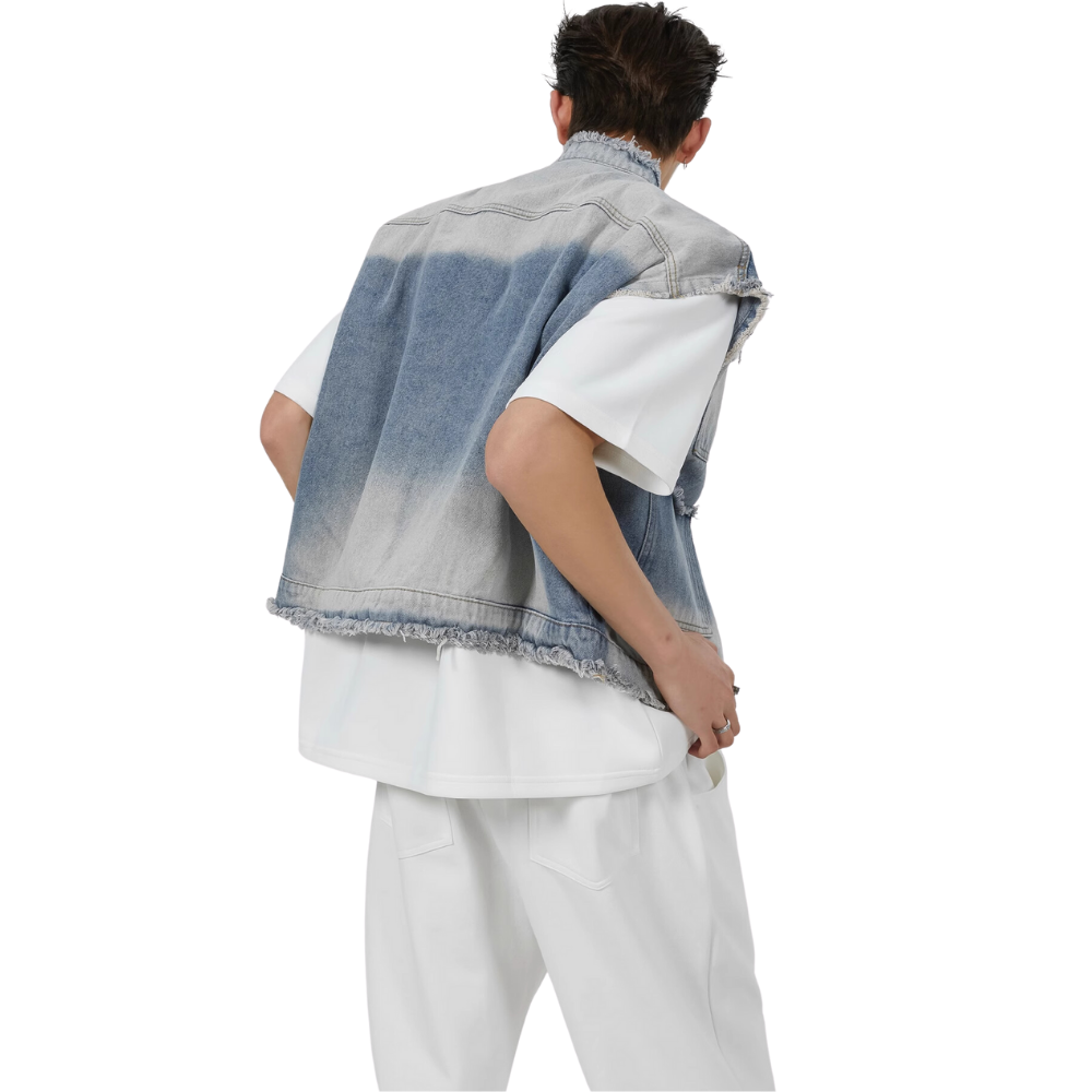 American Street Frayed Denim Vest