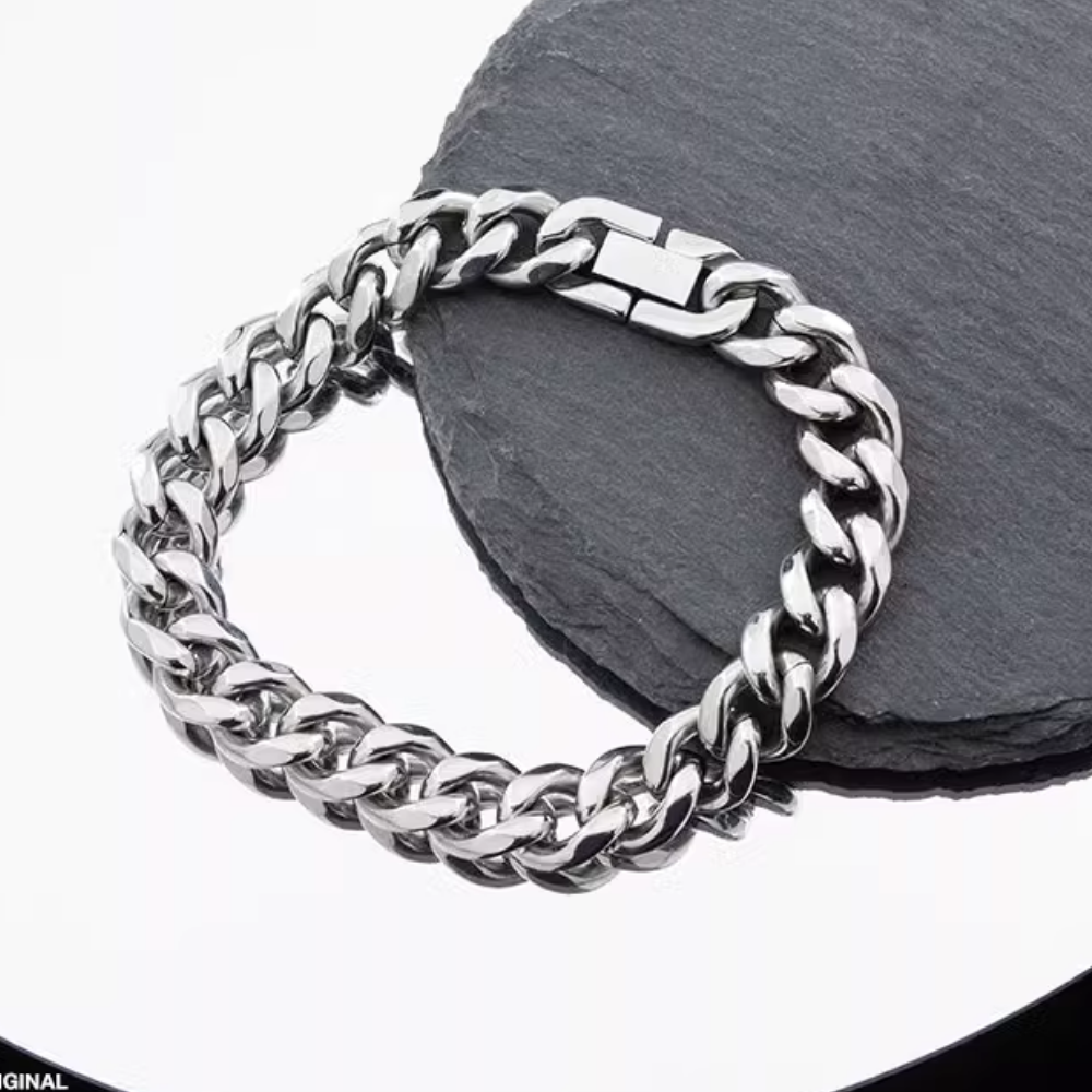 Classic Cuban Clasp Titanium Bracelet