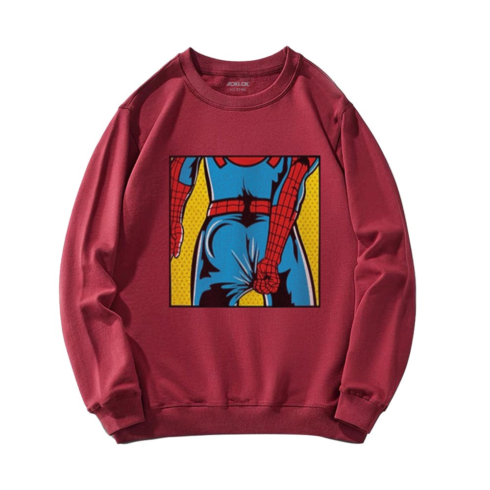 Spiderman Funny Back View Sweatshirt
