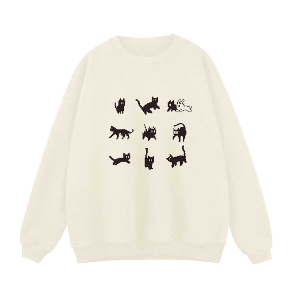 Black Cat Collection Print Sweatshirt